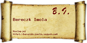 Bereczk Imola névjegykártya